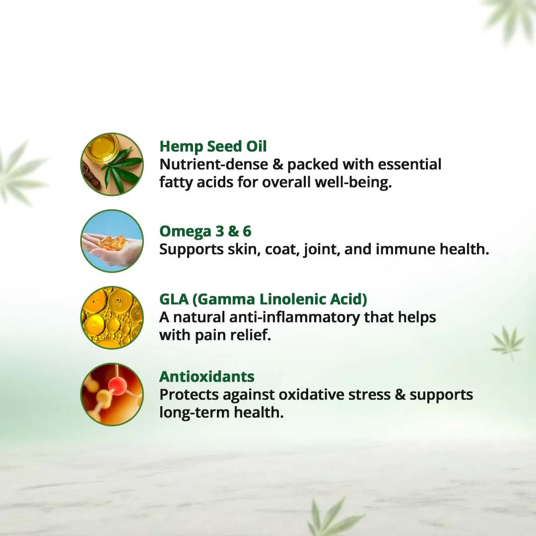 Hampa Pet Hemp Seed Oil - Omega 3 & 6 for Pets