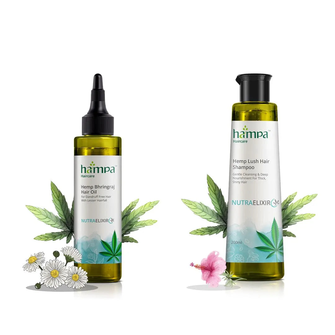 Hemp Bhringraj Hair Oil 100ml + Hemp Lush Hair Shampoo 200ml