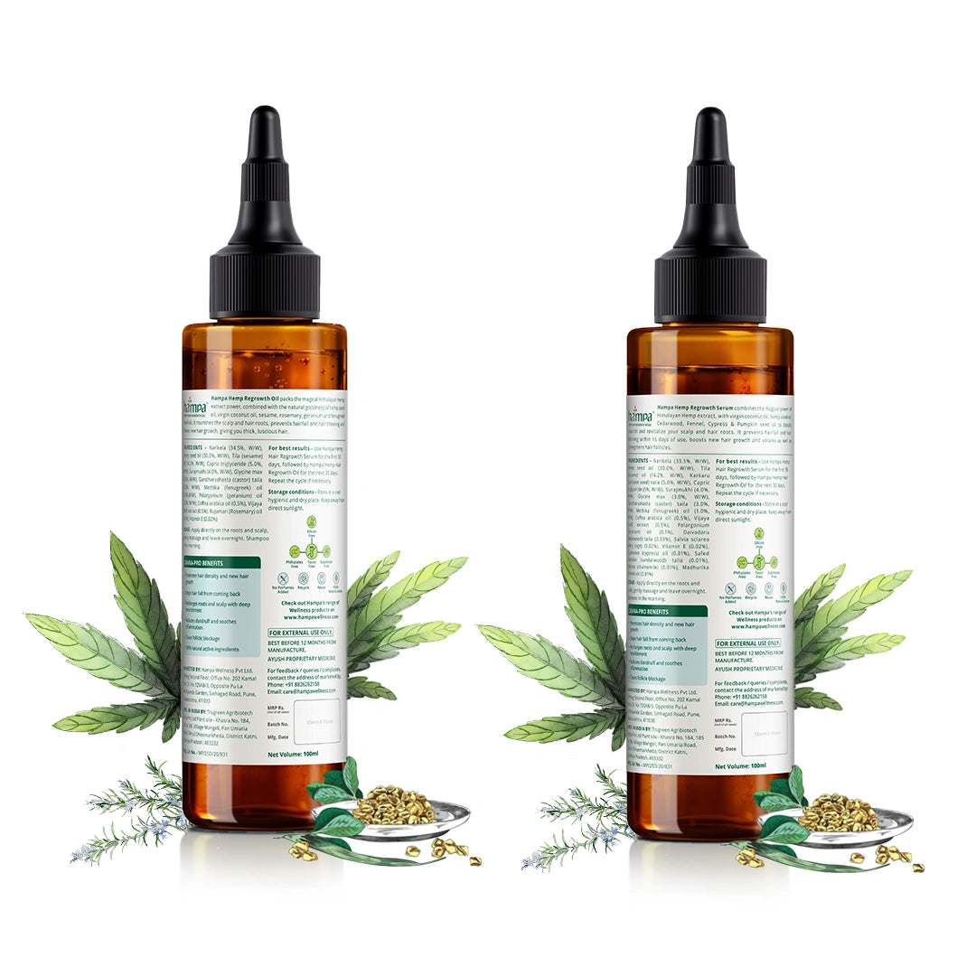 
                  
                    Hampa Hemp Hair Regrowth Serum 100ml+ Hampa Hemp Hair Regrowth Oil 100 ml
                  
                