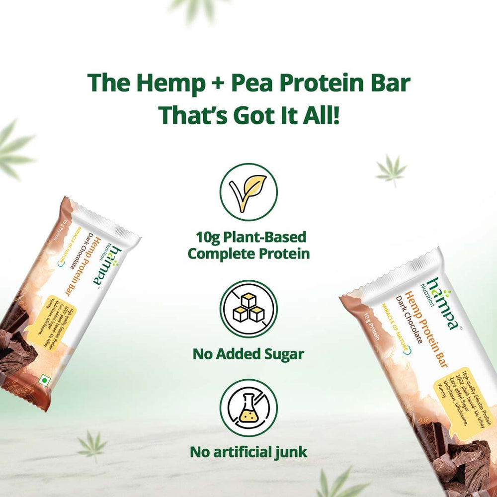 
                  
                    Hampa Hemp Protein Bar 50g - Dark Chocolate - Pack of 6
                  
                