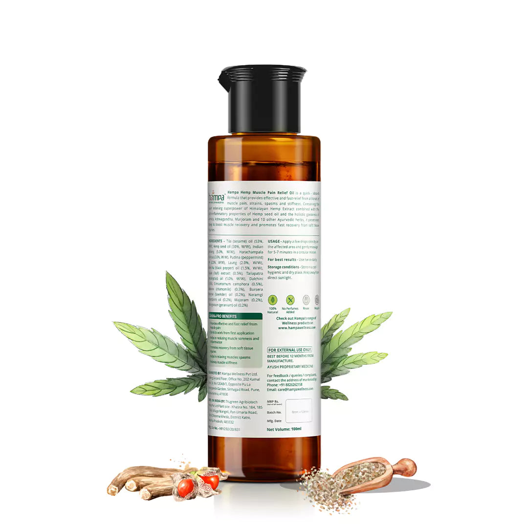 
                  
                    Hemp Muscle Pain Relief Oil – 100ml
                  
                